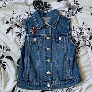Girls Old Navy blue Jean jacket vest